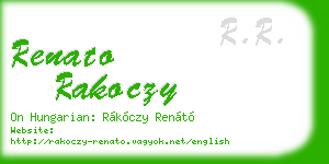renato rakoczy business card
